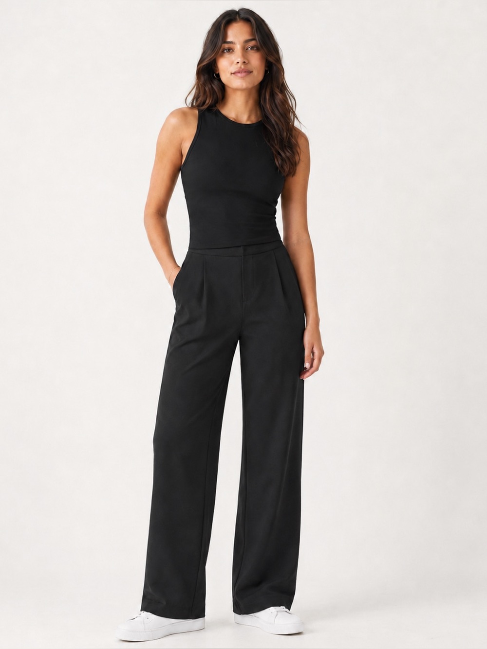 Member’s Mark Wide Leg Knit Trouser Pants Size Medium Black NWT